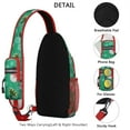 thumbnail image 3 of Sling Backpack,Green Christmas Snowman Pattern Crossbody Bag with Water Bottle Holder,Waterproof Sling Bag for Men/Women with Chest Phone Holder for Hiking,Travel, 3 of 6