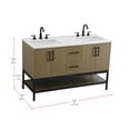thumbnail image 2 of Elegant Kitchen and Bath 54 Inch Double Bathroom Vanity In Chestnut Brown, 2 of 13