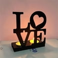 thumbnail image 4 of Ounissouiy Candelabros únicos negros con forma de corazón para adornos decorativos de ambiente romántico para bodas Decoración del hogar C, 4 of 6