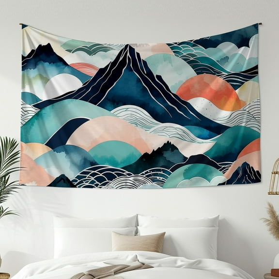 Mountain Tapestry Forest Tree Tapestry Sunset Tapestry Nature Landscape Tapestry Wall Hanging for Room Christmas Presents Gifts