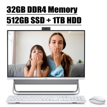 Dell Inspiron 24 5000 5490 2020 Premium All In One Desktop I 23.8" Full HD Touchscreen Display I 10th Gen Intel Quad-Core i5-10210U I 32GB DDR4 512GB SSD +1TB HDD I WIFI HDMI Win 10