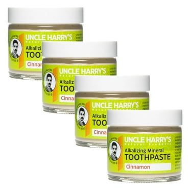 Uncle Harry's Cinnamon Remineralizing Toothpaste | Natural Whitening Toothpaste Freshens Breath & Promotes Enamel | Vegan Fluoride Free Toothpaste (4 pack)
