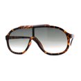 thumbnail image 3 of Iconic 80s Oversize Shield Racer Sport Plastic Sunglasses Tortoise Green, 3 of 4