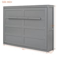 thumbnail image 2 of Harper & Bright Designs Queen Size Murphy Bed Space-Saving Foldable Wooden Wall Bed with a Shelf for Guest Room Home Office, Gray, 2 of 12