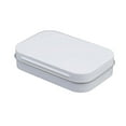 thumbnail image 2 of LEFU Metal Rectangular Mini Empty Tin Box Hinged Flip Top Container Portable Storage Organizer for Gum Mints Jewelry Earphones Small Items White 95x60x20mm, 2 of 9