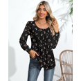 thumbnail image 3 of FUNING Women's Puff Long Sleeve Tunic Tops Pleated Crew Neck Blouses Dressy Casual Loose Fit Winter and Spring Shirts, 3 of 6
