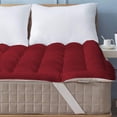 thumbnail image 3 of 800GSM Mattress Topper Short Queen Size,Mattress Pad (8-22" Depth) Fits All Sizes,- Microfiber Pad Cover, Mattress Pads, Short Queen Size Bed Mattress Topper 60"x75" Inches Burgundy, 3 of 8