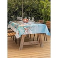 thumbnail image 3 of Outdoor Tablecloth with Umbrella Hole for Patio/Picnic/Party/Camping, Summer Nautical Waterproof Table Cloth Rectangle Table Cover Washable, Coastal Beach Starfish Coral Shell Blue (60"x 102"), 3 of 8