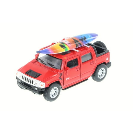 2005 Hummer H2 SUT w/ Surfboard, Red - Kinsmart 5337-97DS - 1/40 Scale Diecast Model Toy Car (Brand New, but NOT IN