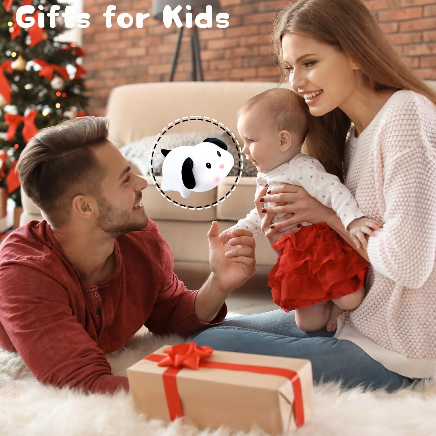 Night Light for Kids, Cute Silicone Puppy Squishy Night Light, 3 Levels Dimmable LED Dog Lamp with Timer, Rechargeable Baby Nursery Light, Unique Gifts for Boys Girls
