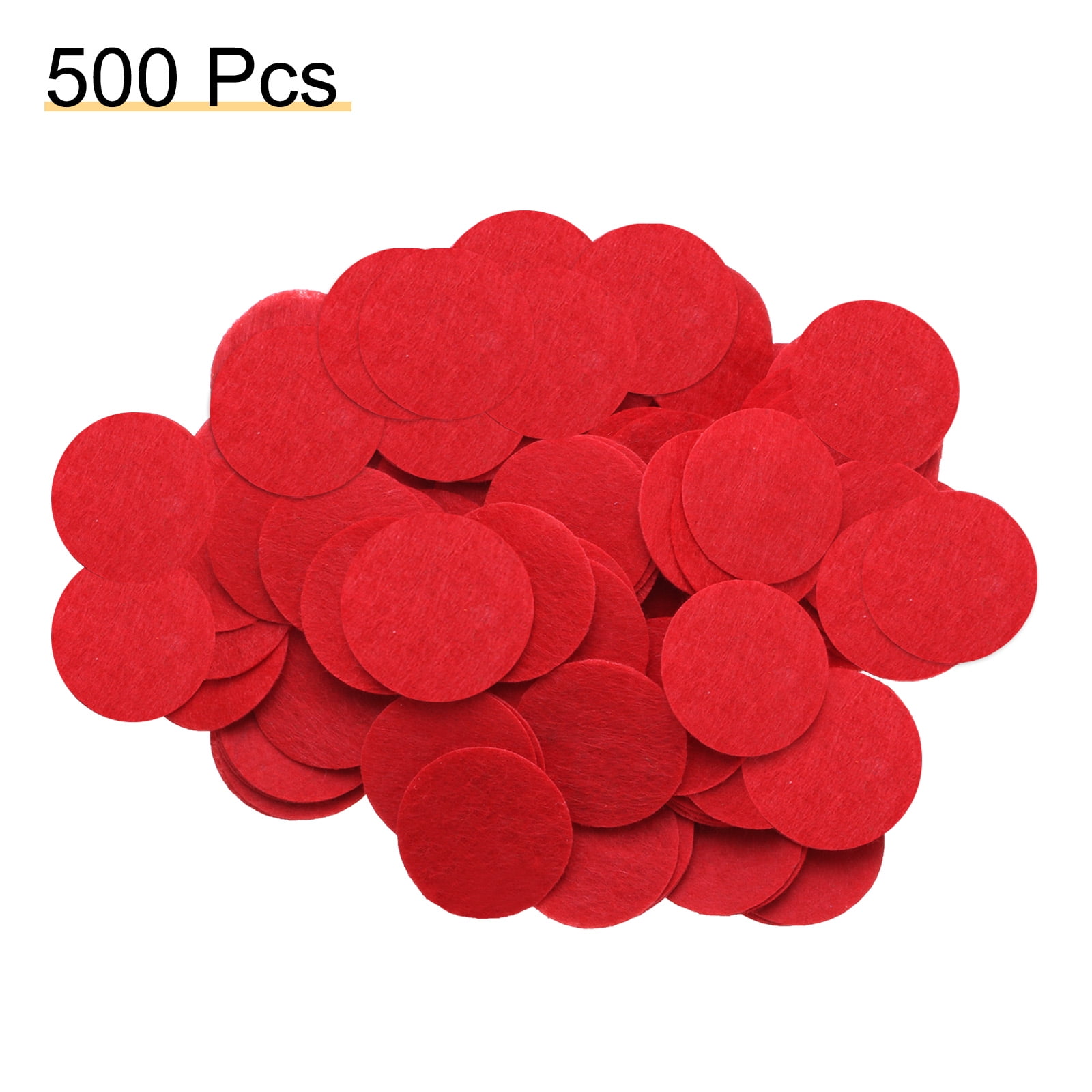 Uxcell 500pcs Round Felt Circles, 50mm 3/8 Pre Cut Felt Craft Pads Non-Woven Mini Felt Fabric Circles for DIY Projects, Red
