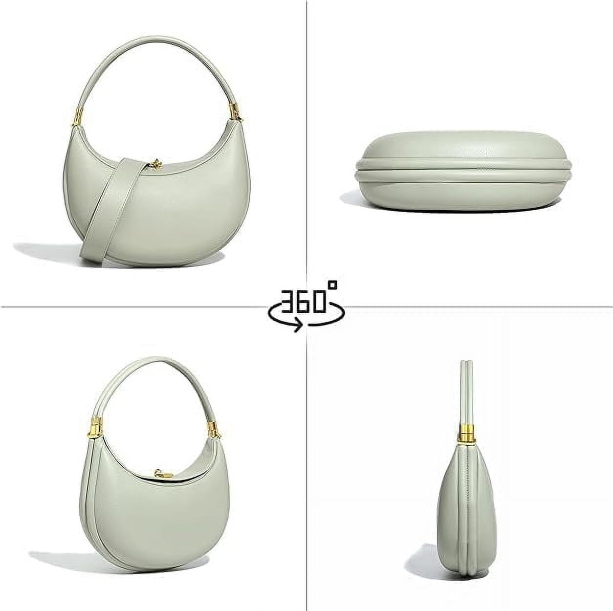 PU Leather Crescent Bag Crossbody Purses for Women Luna Bag 4 In 1 Cute Shoulder Bag Half Moon Bag Hobo Clutch Purse