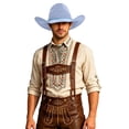 thumbnail image 3 of Felt Cowboy Hat with Pinch Front Shapeable Wide Brim for Men Women Western Cowgirl Rodeo Halloween Stage, 3 of 5