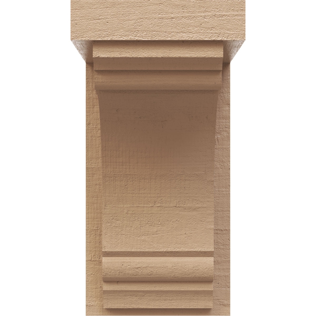 4"W x 4"D x 8"H Wide Warren Rough Cedar Woodgrain TimberThane Corbel, Primed Tan