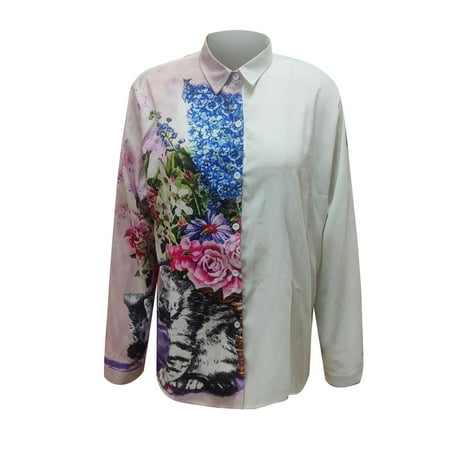 

TZNBGO Womens Long Sleeve Tops Women Tops Casual Fashion Loose Colorful Printed Pattern Long-sleeved Shirt Blouse Leopard Print Tops For Women Girls Tops Size 10-12 Scrub Tops698
