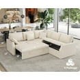 thumbnail image 5 of Roomy Homy Sofa Bed, 85 Inch Sleeper Sofa with Pull Out Sofa Bed, L Shaped Couch with Storage Seat, Sectional Couches for Living Room Apartment, Beige Linen Sofa Couch, 5 of 5