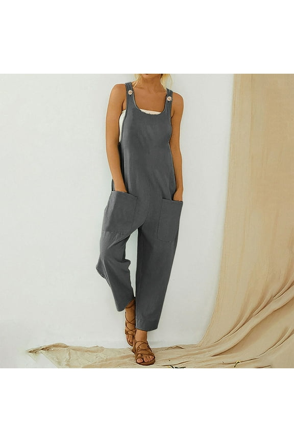 Womens Trouser Pants Women Capri Pants Knicker High Waist Rise Long Straight-Leg Dark Gray M