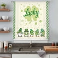thumbnail image 5 of St. Patrick's Day Sheer Curtains 45 Inches Long, Green Lucky Gnomes Shamrock Plaid Beige Light Filering Curtains, Breathable Simi Curtain Privacy Drapes for Kitchen Bathroom Small Window Treatment, 5 of 9