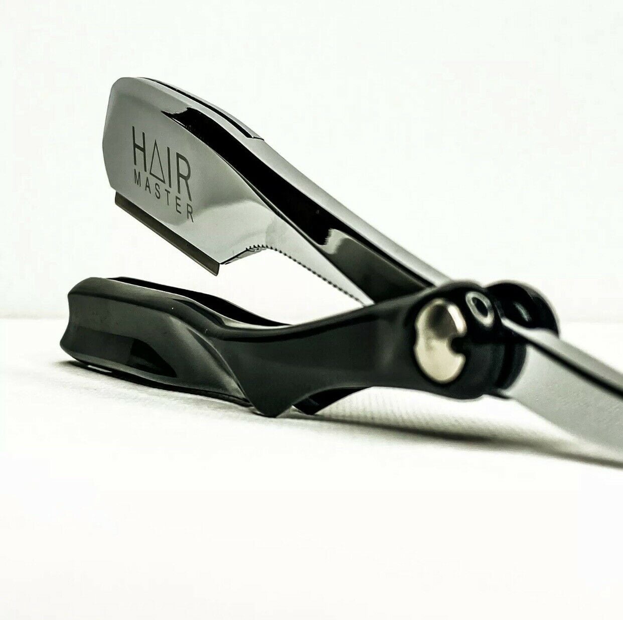 Hair Master Straight Polished Exposed Shaving Barber Razor Black