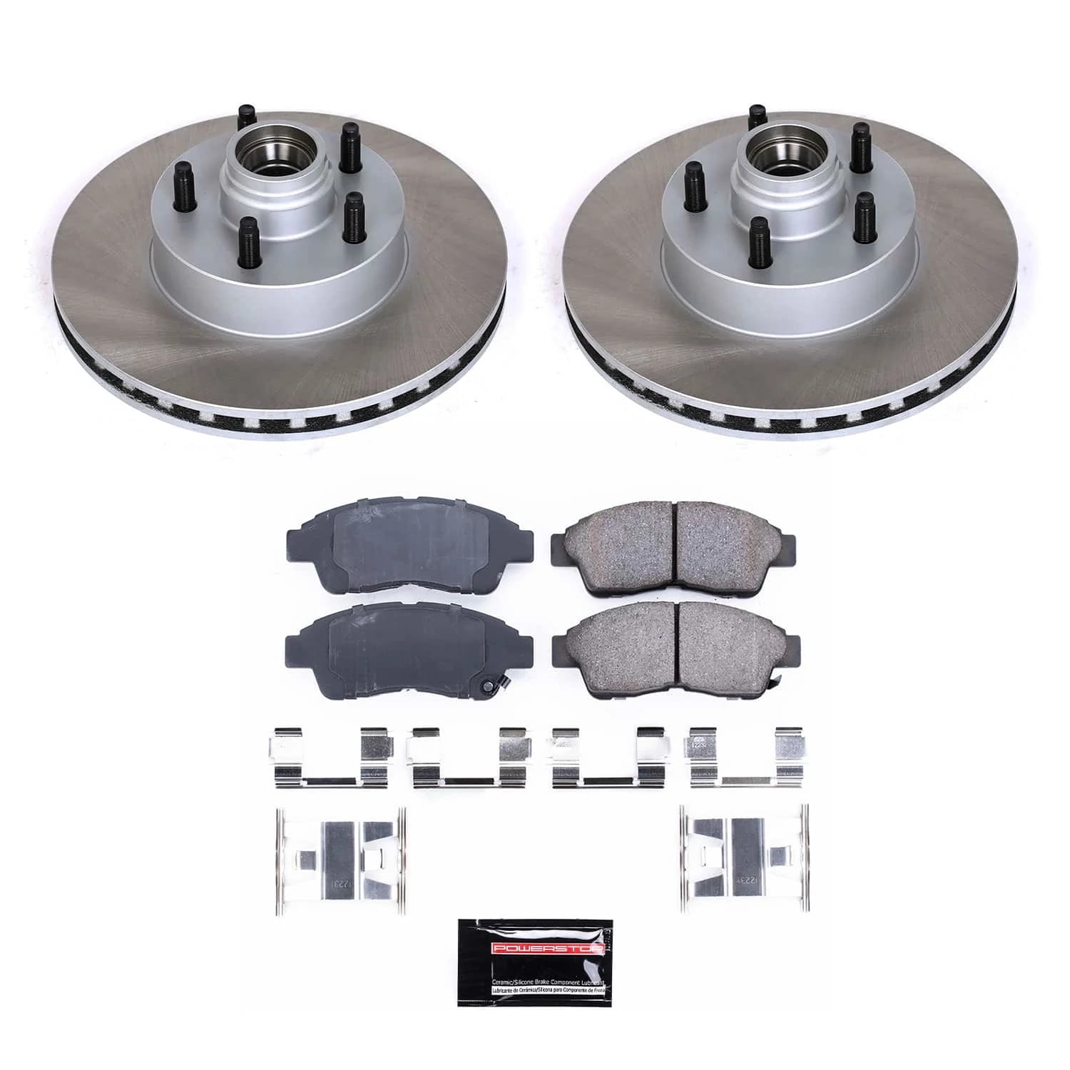 PowerStop Front Semi-Coated Rotor and Low-Dust Ceramic Brake Pad Kit SC1854