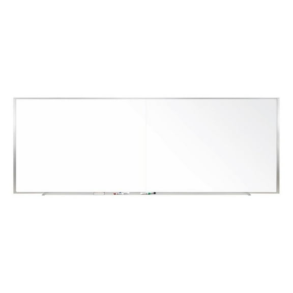Ghent 2-Piece M1 Porcelain Mag Whiteboard - Aluminum Frame - 4ft H x 15ft (2 pc)