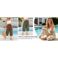 thumbnail image 4 of Women Summer Lace Trim Polka Dot Wide Leg Palazzo Pants High Waisted Cropped Baggy Trousers, 4 of 7