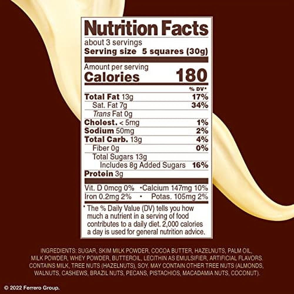 Ferrero Rocher Premium Chocolate Bars, White Chocolate Hazelnut Individually Wrapped, Holiday Chocolate, Great for Holiday Gift Baskets, 3.1 oz each, 8 Pack