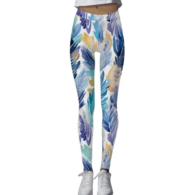 Gibobby Leggings gluteos deportivo Pantalones yoga deportivos cintura alta ajustados moda casual para mujer Leggings estampados(Azul, XXL)