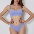 thumbnail image 3 of Conjunto de lencería sin costuras de 2 piezas con cuello en U para mujer: sujetador halter de cintura alta y braguitas, nailon/spandex, ropa de dormir/noche sexy, 3 of 5