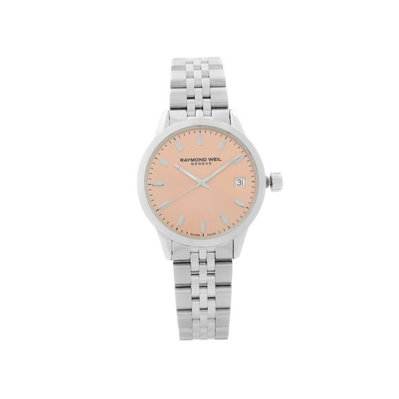 Raymond Weil Freelancer Steel Pink Dial Quartz Ladies Watch 5634-ST-80021