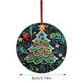 thumbnail image 4 of Colgante Redondo De Papá Noel Y Árbol De Navidad Colgante Redondo De Acrílico Con Dibujo Animado Impresión Digital Colgante Redondo De Decoración Navideña, 4 of 4