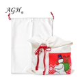 thumbnail image 2 of Bolsas de regalo con cordón de algodón liso personalizadas de alta calidad, saco de Papá Noel de Navidad en blanco con sublimación de lona grande, 2 of 4
