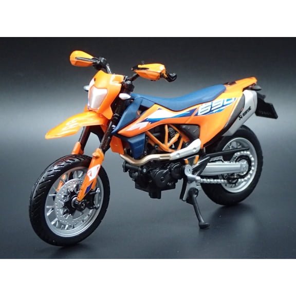 Open Box KTM 690 SMCR DIRT BIKE MOTORCYCLE ORANGE 1/18 SCALE DIORAMA DIECAST MODEL BIKE