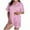 Pink, variant on ABATAB 2 Piece Pajamas Set for Women Button down Summer Sleepwear Short Sleeve Comfy Pjs Loungewear Outfits