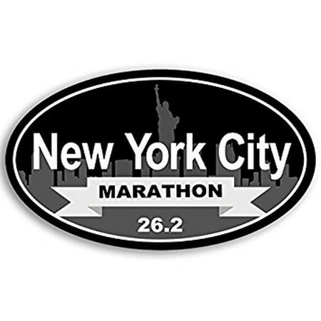 Oval New York City MARATHON 26.2 Sticker Decal (nyc ny run running ran race) 3 x 5