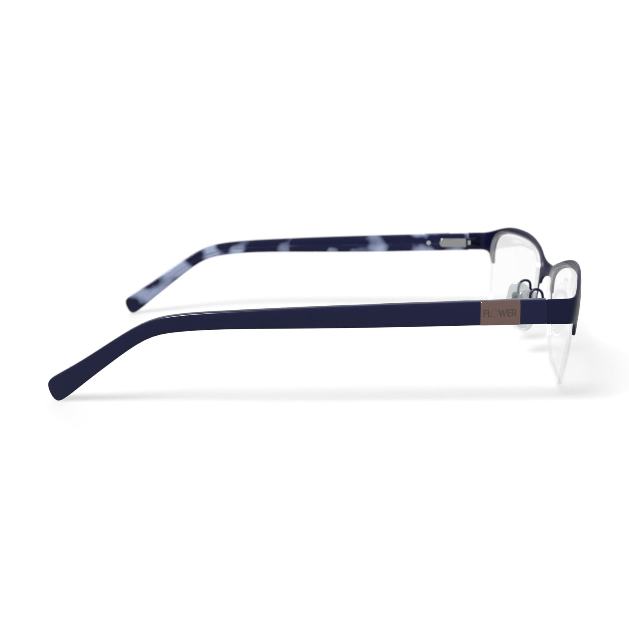 Flower Women's FLR6020 Prescription Eyeglasses with Case, Navy Blue