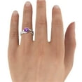 thumbnail image 2 of 1 CT Amethyst Ring 14K White Gold Flower Leaves Leaf, 2 of 7