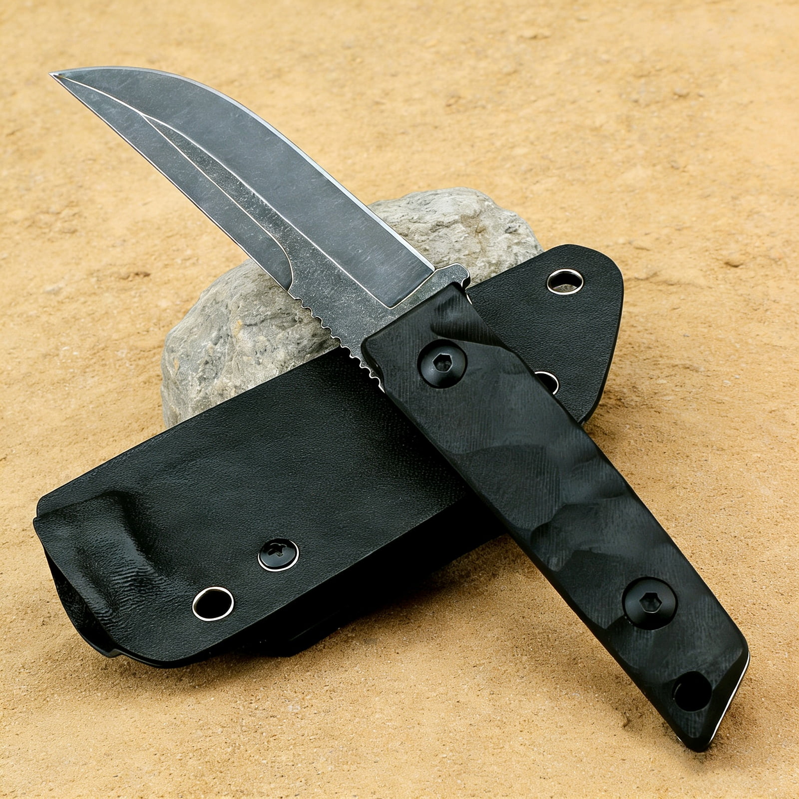 7.8'' Fixed-Blade Utility Knife with G10 Grip, Ideal for Home Vegetable & Packaging Trimming