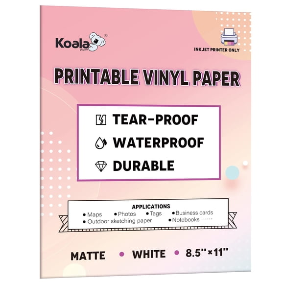 Papel de impresora de vinilo impermeable KOALA PAPER 8,5x11