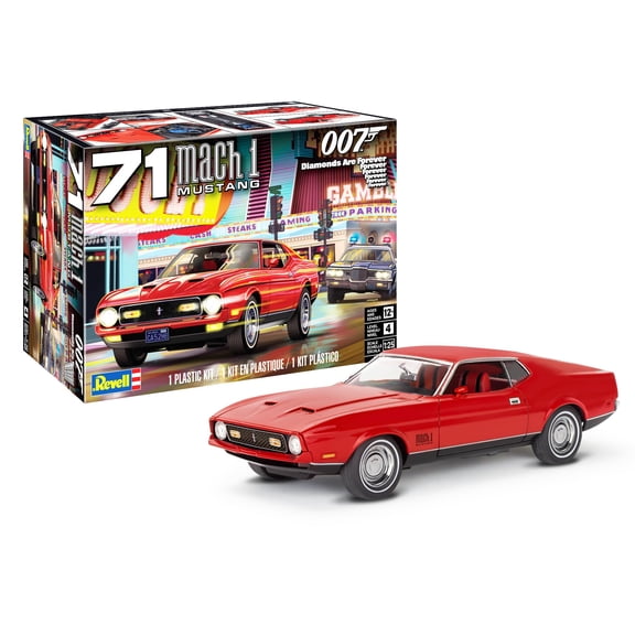 Revell Level 4 Model Kit 1971 Ford Mustang Mach 1 James Bond 007 "Diamonds are Forever (1971) Movie 1/25 Scale Model