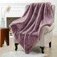 thumbnail image 6 of Home Soft Things Heavy Faux Fur Throw - Wood Rose - 50" x 60", 6 of 10