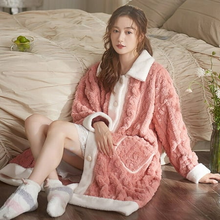 

CoCopeaunt Winter Warm Flannel Pajama Sets Women Ins Single Breasted Sleepwear Loose Windproof Basic Princess Lounge Hot Sale Patchwork New