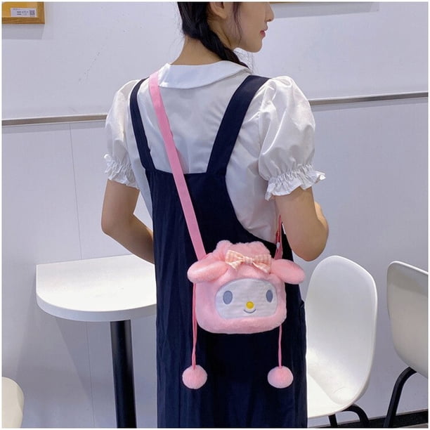 Bolso de hombro pequeño de felpa para mujer, bolsa de teléfono móvil con dibujos animados, novedad de 2023