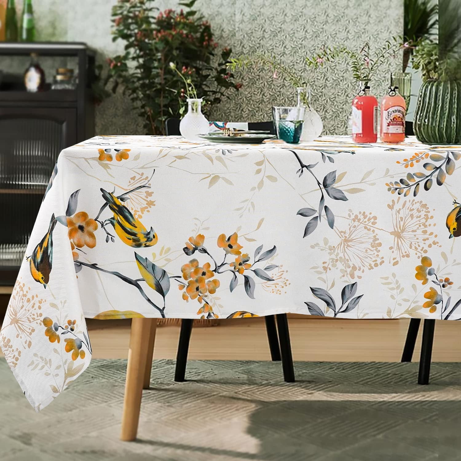 Bird Tablecloth Rectangular Table Cloth 60 X 84 Inch for Dining Room ...