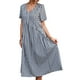 thumbnail image 4 of Vestido Con Estampado A Cuadros Vestido De Manga Corta Para Mujer Vestido Con Estampado A Cuadros Vestido Con Estampado A Cuadros Transpirable De Manga Corta Con Volantes Cuello En ANGGREK Negro L, 4 of 5