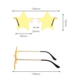 thumbnail image 4 of Star Shaped Glasses Personality Star Glasses Party Rimless Sunglasses, Coffee, 4 of 8