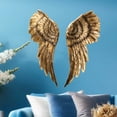 thumbnail image 4 of WHW Whole House Worlds Grand Tour Angel Wings, 2 Piece Set, Vintage Style, Antique Golden Gilt, Artisinal Design, Hand Crafted, Bas Relief Sculptures, 21.75 H, 4 of 9