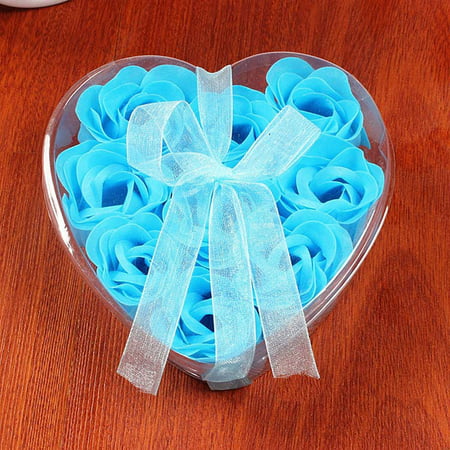 9Pcs Heart Scented Bath Body Petal Rose Flower Soap Wedding Decoration Gift (Best Bath Soap For Elderly)