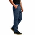 thumbnail image 2 of Lmueinov Multi Pocket Cargo Pants for Men Plus Size Button Elastic Waist Straight Leg Trousers Hiking Casual Work Outdoor Outfits S-3XL, 2 of 5
