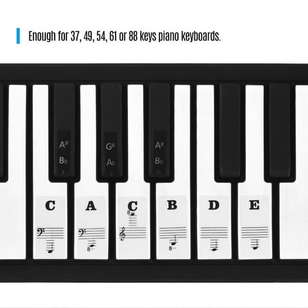 wallpapers Printable Piano Keyboard Actual Size piano stickers for 37 49 54 61 88 key keyboards music note stickers transparent and removable full set piano keyboard stickers blue font